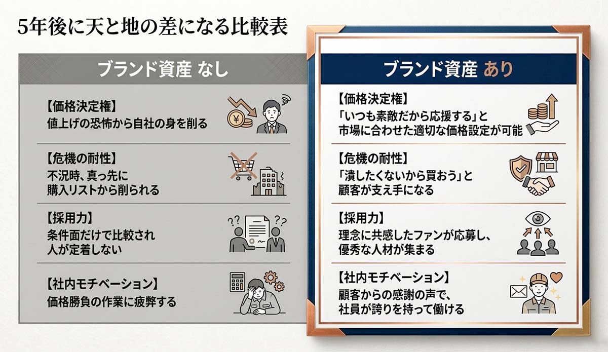 5年後に天と地の差になる比較表